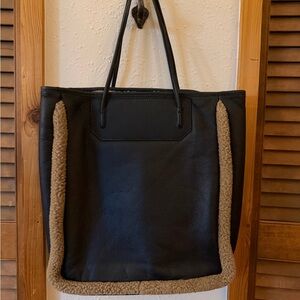 Alexander Wang Prisma Sherpa Trim black leather Tote